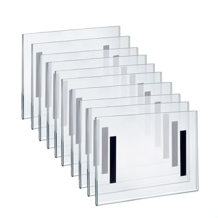 Azar Displays Clear Acrylic 10'' x 8'' Magnetic U-Frame, 10PK 129926